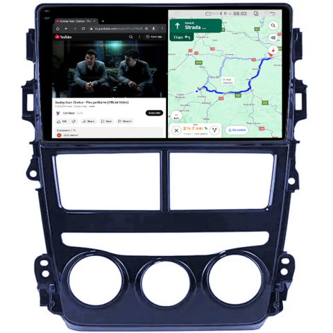 Navigatie dedicata Toyota Vios 2018-2019, 4GB RAM 64GB ROM, Quad Core, Display 9" QLED 1K, Carplay, Android 14, Bluetooth, Magazin Play, Suport Camere AHD [3]
