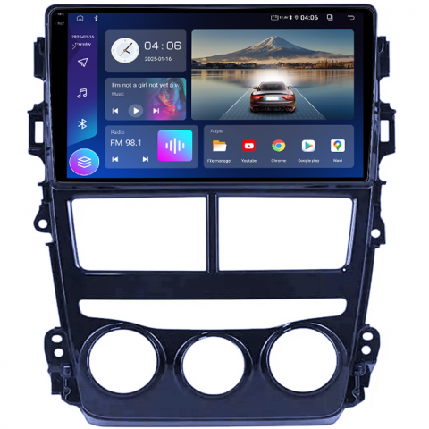 Navigatie dedicata Toyota Vios 2018-2019, 4GB RAM 64GB ROM, Quad Core, Display 9" QLED 1K, Carplay, Android 14, Bluetooth, Magazin Play, Suport Camere AHD [1]