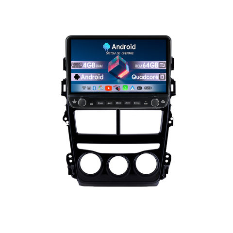 Toyota - Navigatie dedicata Toyota Yaris 2017-2019 AC Tesla Cu Butoane Rotative Model 2024, 4GB RAM 64GB ROM, Procesor Quadcore, Android 14, Display QLED 10", DSP, Carplay&Android