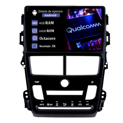 Yaris 2017-2019 - Navigatie dedicata Toyota Yaris 2017-2019 CL, 4GB RAM 64GB ROM, Procesor Qualcomm Octacore, Android 14, Rezolutie 2K, Display QLED 9", DSP, Carplay&Android Auto, SIM