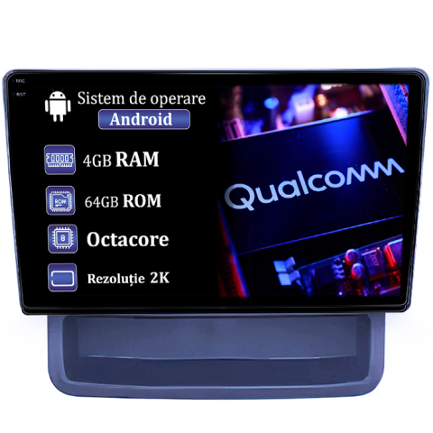 Trafic 2010-2014 - Navigatie dedicata Trafic 2010-2014, 4GB RAM 64GB ROM, Procesor Qualcomm Octacore, Android 14, Rezolutie 2K, Display QLED 9", DSP, Carplay&Android Auto, SIM 4G