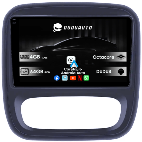 Trafic 3 - Navigatie dedicata Renault Captur, Trafic 3, DUDU3, 4GB RAM 64GB ROM, Octacore, Platforma 8581, Android, Display QLED 9", DSP, Carplay&AndroidAuto
