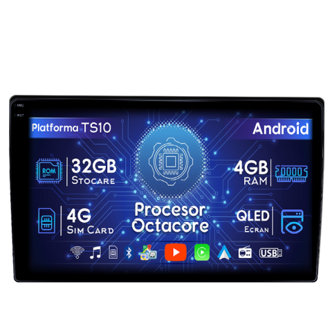 Transit Custom 2013-2022 - Navigatie dedicata Transit Custom 2013-2022, 4GB RAM 32GB ROM, Octacore, Android 14, Display QLED 1K 9", DSP, Carplay&Android Auto, SIM 4G, Bluetooth, Ventilator Activ