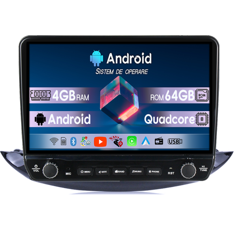 Navigatii Dedicate - Navigatie dedicata Chevrolet Trax 2013-2020 Tesla cu butoane rotative model 2024, 4GB RAM 64GB ROM, Procesor Quadcore, Android 14, Display QLED 10", DSP, Carplay&Android Auto