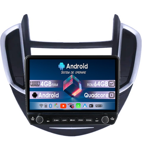 Navigatii Dedicate - Navigatie dedicata Trax Tracker 2014-2016 Tesla cu butoane rotative model 2024, 4GB RAM 64GB ROM, Procesor Quadcore, Android 14, Display QLED 10", DSP, Carplay&Android Auto
