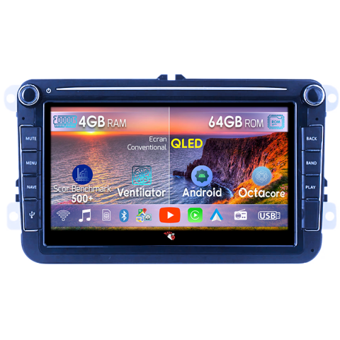 Golf 6 (2009-2012) - Navigatie dedicata Volkswagen, 4GB RAM 64GB ROM, Octacore, Android 14, Display QLED 8", DSP, Carplay&Android Auto, SIM 4G, Ventilator Activ