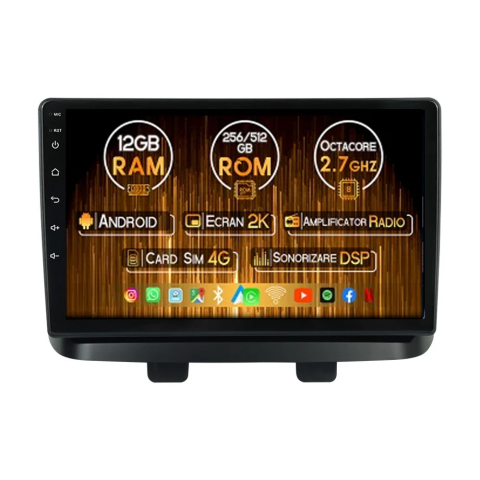 Doblo 2000-2010 - Navigatie dedicata Fiat Doblo 2000-2010, 12GB RAM 256GB ROM, Android 13, Rezolutie 2K, Display QLED, 9", DSP, Carplay, Android Auto, Internet, Youtube, Waze, Wi Fi, USB