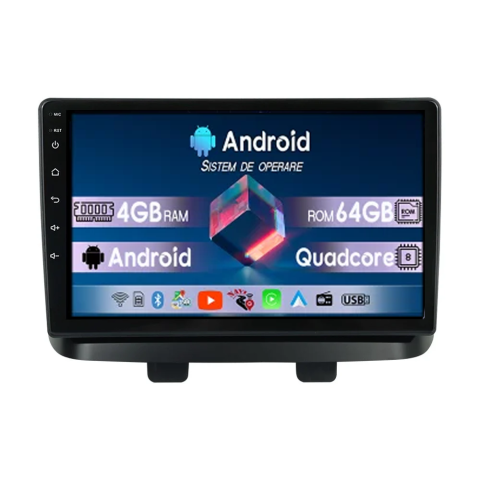 Doblo 2000-2010 - Navigatie dedicata Fiat Doblo 2000-2010, 4GB RAM 64GB ROM, Quad Core, Display 9" QLED 1K, Carplay, Android 14, Bluetooth, Magazin Play, Suport Camere AHD - Copie