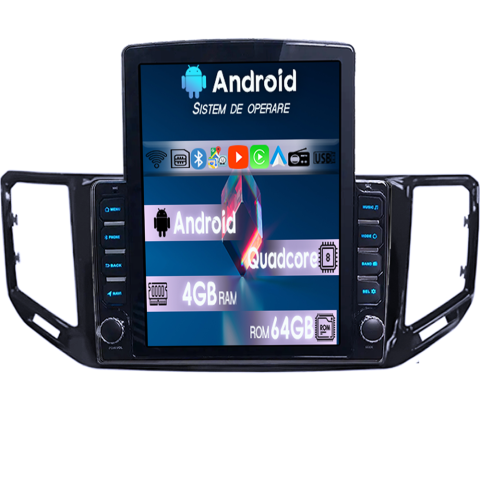 VW Atlas 2017+ - Navigatie dedicata VW Atlas 2017+ Tesla Style, 4GB RAM 64GB ROM, Procesor Quadcore, Android, Display QLED 9.7", DSP, Carplay&Android Auto