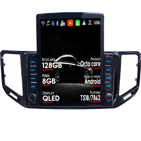 VW Atlas 2017+ - Navigatie dedicata Volkswagen Amarok 2012+ Tesla Style, Android, Carplay&Android Auto, 10 inch , 8+128GB, Internet, Aplicatii, Waze, GPS
