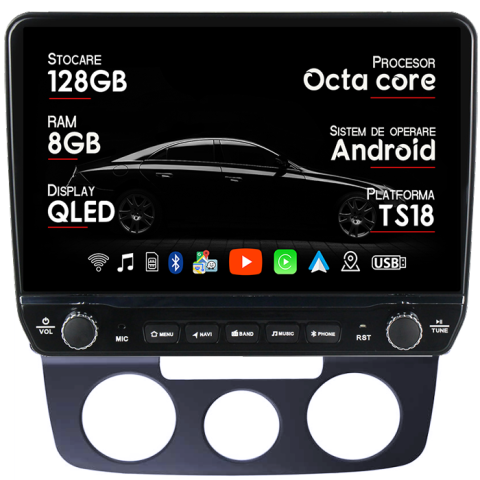 Bora 2008-2012 - Navigatie dedicata Volkswagen Bora 2008-2012 Tesla Style model 2024, Android, Carplay&Android Auto, 10 inch , 8+128GB, Internet, Aplicatii, Waze, GPS