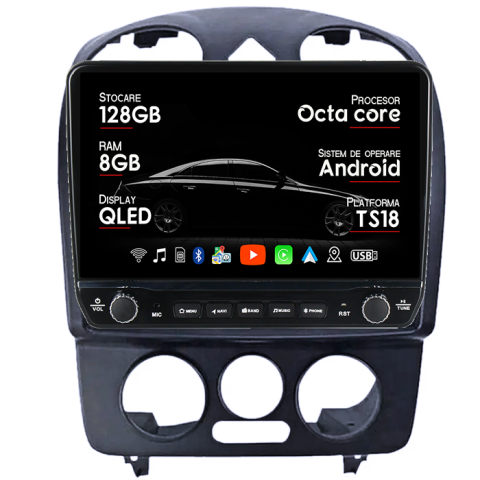 VW Beetle 1998 - 2011 - Navigatie dedicata olkswagen Beetle 1998-2011 Tesla Style model 2024, Android, Carplay&Android Auto, 10 inch , 8+128GB, Internet, Aplicatii, Waze, GPS