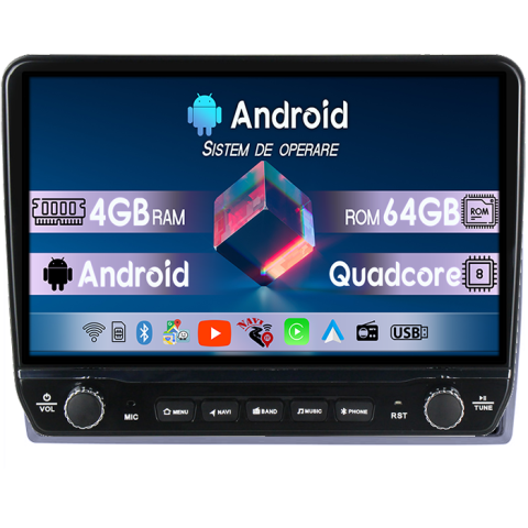 Amarok (2011-Prezent) - Navigatie dedicata Volkswagen Tesla cu butoane rotative model 2024, 4GB RAM 64GB ROM, Procesor Quadcore, Android 14, Display QLED 10", DSP, Carplay&Android Auto