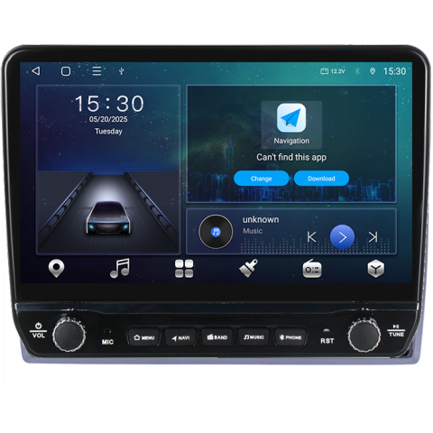 Navigatie dedicata Volkswagen Tesla cu butoane rotative model 2024, 4GB RAM 64GB ROM, Procesor Quadcore, Android 14, Display QLED 10", DSP, Carplay&Android Auto [5]
