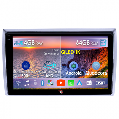 Beetle - Navigatie dedicata Volkswagen Beetle 2012-2018, 4GB RAM 64GB ROM, Octacore, Android 14, Display QLED 1K 9", DSP, Carplay&Android Auto, SIM 4G, Ventilator Activ
