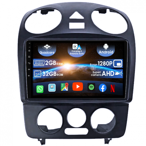 VW Beetle 1998 - 2011 - (Resigilata) Navigatie dedicata Volkswagen Beetle, 2GB RAM 32GB ROM, Quad Core, Display 9" IPS Full HD, Carplay, Android 14, Bluetooth, Magazin Play, Suport camere AHD