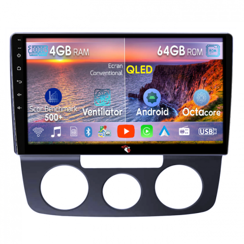 Bora 2008-2012 - Navigatie dedicata Volkswagen Bora 2008-2012, 4GB RAM 64GB ROM, Octacore, Android 14, Display QLED 10", DSP, Carplay, Android Auto, Internet, Youtube, Waze, WIFI, Bluetooth