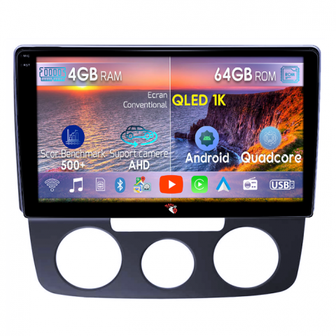 Bora 2008-2012 - Navigatie dedicata Volkswagen Bora 2008-2012, 4GB RAM 64GB ROM, Octacore, Android 14, Display QLED 1K 10", DSP, Carplay, Android Auto, Internet, Youtube, Waze, WIFI, Bluetooth