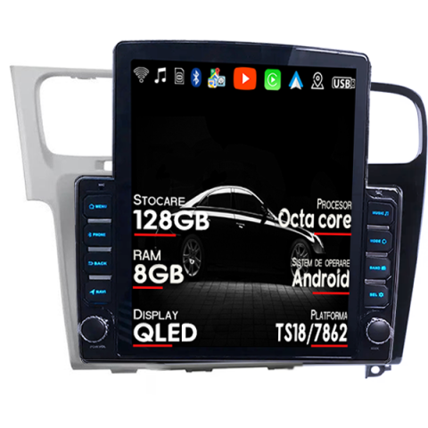Golf 7 (2013-Prezent) - Navigatie dedicata Volkswagen Golf 7 Tesla Style, Android, Carplay&Android Auto, 10 inch , 8+128GB, Internet, Aplicatii, Waze, GPS