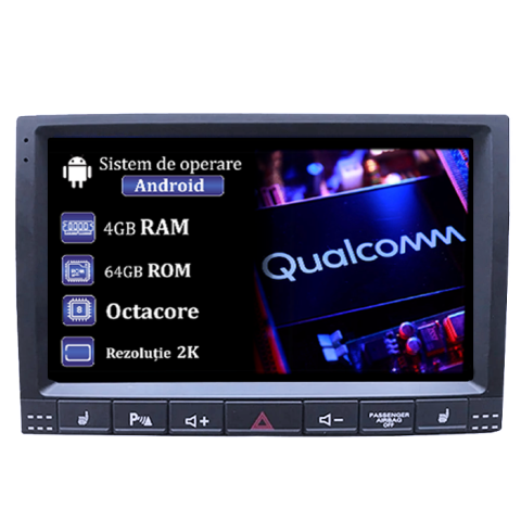 Touareg 2002-2012 - Navigatie dedicata VW Touareg 2002-2012, 4GB RAM 64GB ROM, Procesor Qualcomm Octacore, Android 14, Rezolutie 2K, Display QLED 9", DSP, Carplay&Android