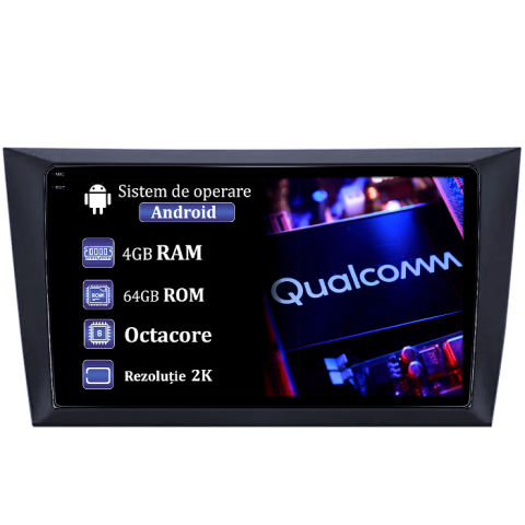 Navigatii Dedicate - Navigatie dedicata Volkswagen Golf 6 2008-2013, 4GB RAM 64GB ROM, Procesor Qualcomm Octacore, Android 14, Rezolutie 2K, Display QLED 9", DSP, Carplay&Android Auto, SIM 4