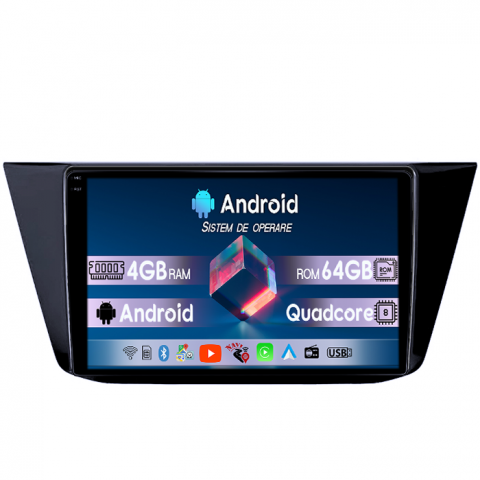 Golf 6 2008-2016 - Navigatie dedicata Volkswagen Golf 6 2008-2013, 4GB RAM 64GB ROM, Quad Core, Display 9" QLED 1K, Carplay, Android 14, Bluetooth, Magazin Play, Suport Camere AHD