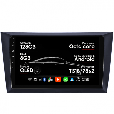 Volkswagen - Navigatie dedicata Volkswagen Golf 6 2008-2013, 8GB RAM 128GB ROM, Octacore, Platforma TS18, Android 14, Display QLED 9”, Suporta camera 360º, DSP, Carplay&Android Auto, SIM 4G, Ventilator Activ