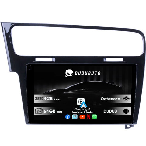 Navigatii Dedicate - Navigatie Dedicata Volkswagen Golf 7, Negru DUDU3, 4GB RAM 64GB ROM, Octacore, Platforma 8581, Android, Display QLED 9", DSP, Carplay&AndroidAuto