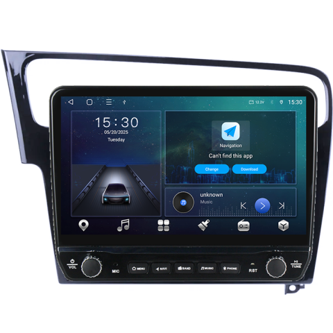 Navigatie dedicata Volkswagen Golf 7 Tesla cu butoane rotative model 2024, 4GB RAM 64GB ROM, Procesor Quadcore, Android 14, Display QLED 10", DSP, Carplay&Android Auto [5]