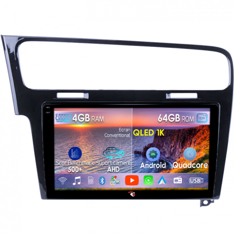 Golf 7 (2013-Prezent) - Navigatie dedicata Volkswagen Golf 7 Silver, 4GB RAM 64GB ROM, Octacore, Android 14, Display QLED 1K 10", DSP, Carplay, Android Auto, Internet, Youtube, Waze, WIFI, Bluetooth