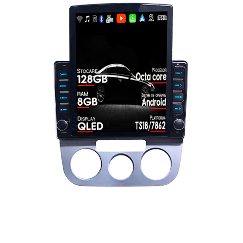 Navigatii Dedicate - Navigatie dedicata Volkswagen Jetta 2005-2010 Tesla Style, Android, Carplay&Android Auto, 10 inch , 8+128GB, Internet, Aplicatii, Waze, GPS