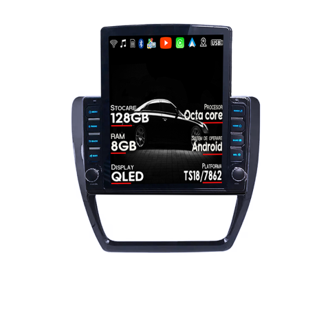 Navigatii Dedicate - Navigatie dedicata Volkswagen Jetta 2011-2018 Tesla Style, Android, Carplay&Android Auto, 10 inch , 8+128GB, Internet, Aplicatii, Waze, GPS