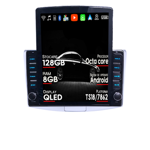 Navigatii Dedicate - Navigatie dedicata VW Passat B6/B7/CC Gri Tesla Style, Android, Carplay&Android Auto, 10 inch , 8+128GB, Internet, Aplicatii, Waze, GPS