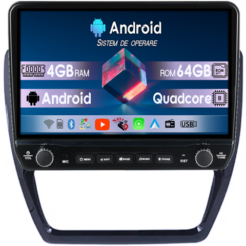 Navigatii Dedicate - Navigatie dedicata Volkswagen Jetta IV 2011 - 2018 Tesla cu butoane rotative model 2024, 4GB RAM 64GB ROM, Procesor Quadcore, Android 14, Display QLED 10", DSP, Carplay&Android Auto