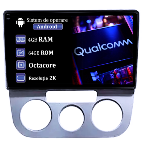 Jetta 5 2005-2010 - Navigatie dedicata Volkswagen Jetta 5 2005-2010, 4GB RAM 64GB ROM, Octacore Qualcomm, Display 9" QLED 2K, Carplay, Android 14, Bluetooth, Magazin Play, Suport Camere AHD
