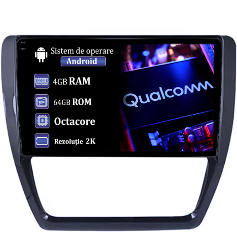 Jetta IV 2011 - 2018 - Navigatie dedicata Volkswagen Jetta IV 2011-2018, 4GB RAM 64GB ROM, Procesor Qualcomm Octacore, Android 14, Rezolutie 2K, Display QLED 9", DSP, Carplay&Android Auto, SIM 4G