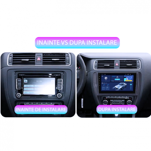 Navigatie dedicata Volkswagen Jetta IV 2011-2018, 4GB RAM 64GB ROM, Quad Core, Display 9" QLED 1K, Carplay, Android 14, Bluetooth, Magazin Play, Suport Camere AHD [2]