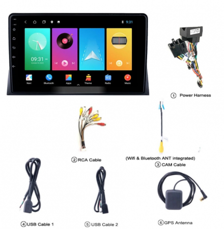 Navigatie dedicata Volkswagen Matvey 2008-2015 , 4 GB RAM 32 ROM, Android 14, Display QLED 1K, 9", DSP, Carplay, Android Auto, Internet, Youtube, Waze, WI-FI, USB, Bluetooth [2]