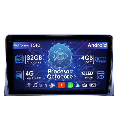 Multivan (2003-2016) - Navigatie dedicata Volkswagen Multivan 2003-2015, 4GB RAM 32GB ROM, Octacore, Android 14, Display QLED 1K 9", DSP, Carplay&Android Auto, SIM 4G, Bluetooth, Ventilator Activ