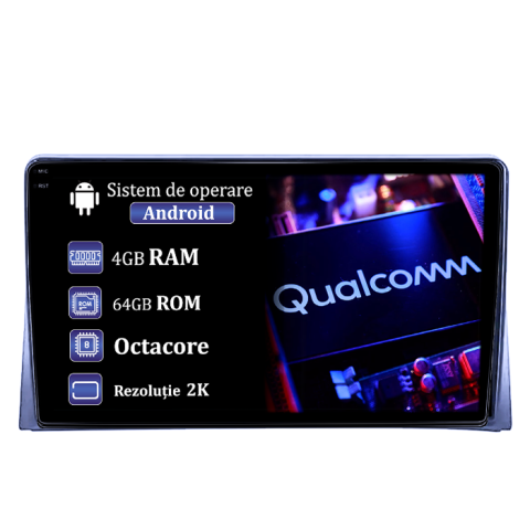 Navigatii Dedicate - Navigatie dedicata Volkswagen Multivan 2003-2015, 4GB RAM 64GB ROM, Procesor Qualcomm Octacore, Android 14, Rezolutie 2K, Display QLED 9", DSP, Carplay&Android Auto, SIM 4G