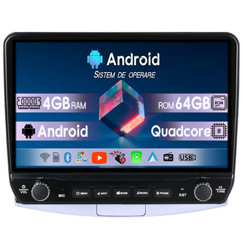 Navigatii Dedicate - Navigatie dedicata Volkswagen Passat B6 2006-2011 Tesla cu butoane rotative model 2024, 4GB RAM 64GB ROM, Procesor Quadcore, Android 14, Display QLED 10", DSP, Carplay&Android Auto