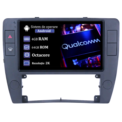 Passat B5 (1996-2005) - Navigatie dedicata Volkswagen Passat B5, 4GB RAM 64GB ROM, Octacore Qualcomm, Display 9" QLED 2K, Carplay, Android 14, Bluetooth, Magazin Play, Suport Camere AHD