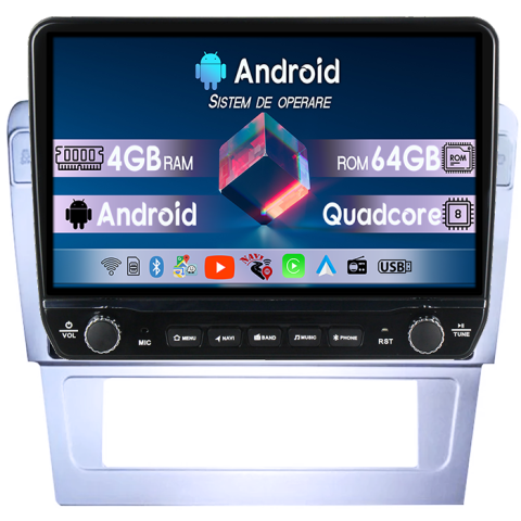 Navigatii Dedicate - Navigatie dedicata Volkswagen Passat B7 (2012-prezent) Tesla cu butoane rotative model 2024, 4GB RAM 64GB ROM, Procesor Quadcore, Android 14, Display QLED 10", DSP, Carplay&Android Auto