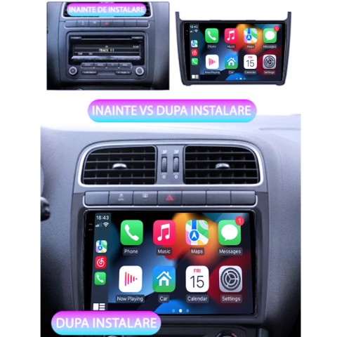 Navigatie dedicata Volkswagen Polo 2010-2018, 4GB RAM 64GB ROM, Procesor Qualcomm Octacore, Android 14, Rezolutie 2K, Display QLED 9", DSP, Carplay&Android Auto, SIM 4G [5]