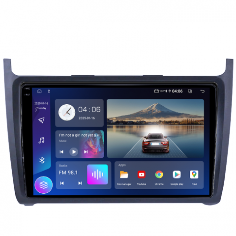 Navigatie dedicata Volkswagen Polo 2010-2018 4GB RAM 64GB ROM, Quad Core, Display 9" QLED 1K, Carplay, Android 14, Bluetooth, Magazin Play, Suport Camere AHD [2]