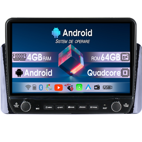 Navigatii Dedicate - Navigatie dedicata Volkswagen Polo 6 2018-2022 Tesla cu butoane rotative model 2024, 4GB RAM 64GB ROM, Procesor Quadcore, Android 14, Display QLED 10", DSP, Carplay&Android Auto