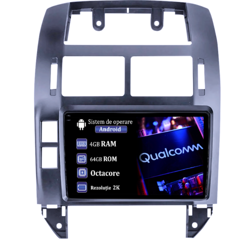 Polo Mk4 2004-2009 - Navigatie dedicata Volkswagen Polo Mk4 2004-2009, 4GB RAM 64GB ROM, Octacore Qualcomm, Display 9" QLED 2K, Carplay, Android 14, Bluetooth, Magazin Play, Suport Camere AHD