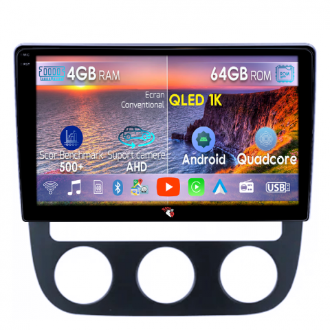 Golf 5 - Navigatie dedicata Volkswagen Sagitar / Jetta5 2006-2010 si Golf 5, 4GB RAM 64GB ROM, Octacore, Android 14, Display QLED 1K 10", DSP, Carplay, Android Auto, Internet, Youtube, Waze, WIFI