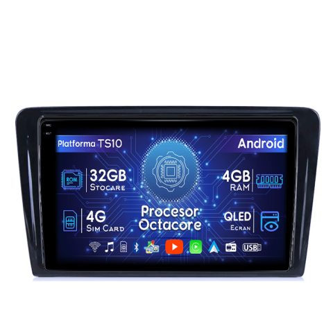 Santana 2013-2017 - Navigatie dedicata Volkswagen Santana 2013-2017, 4GB RAM 32GB ROM, Octacore, Android 14, Display QLED 1K 9", DSP, Carplay&Android Auto, SIM 4G, Bluetooth, Ventilator Activ