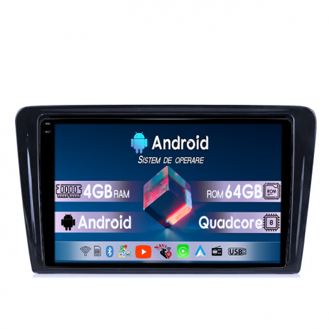 Volkswagen - Navigatie dedicata Volkswagen Santana 2013-2017, 4GB RAM 64GB ROM, Quadcore, Android 14, Display QLED 9", DSP, Carplay&Android Auto, Suport camere AHD